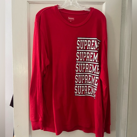Supreme Long Sleeve Red Tshirt Size XL - Picture 1 of 3